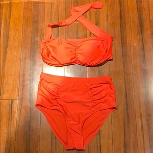 orange plus size bikini
